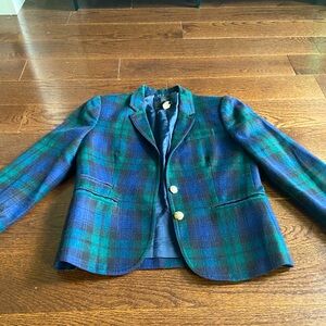 J. Crew blue green plaid blazer